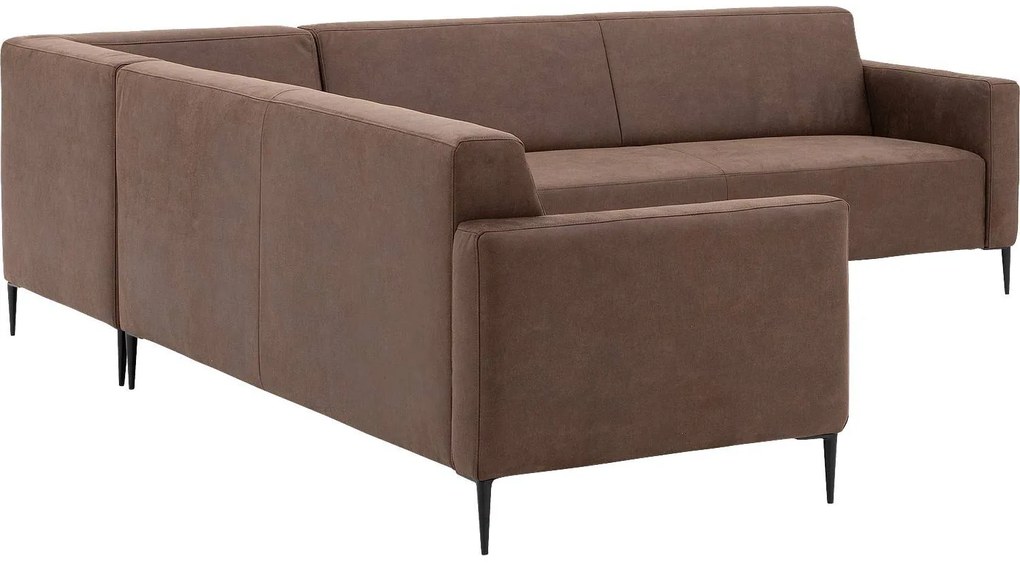 Goossens Key West bruin, micro leer, 3-zits, modern design