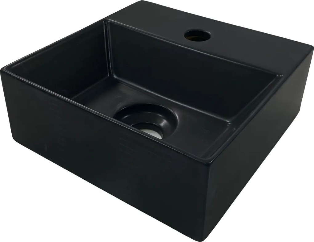 Salenzi Spy Fontein met clickwaste 30x30 cm mat zwart