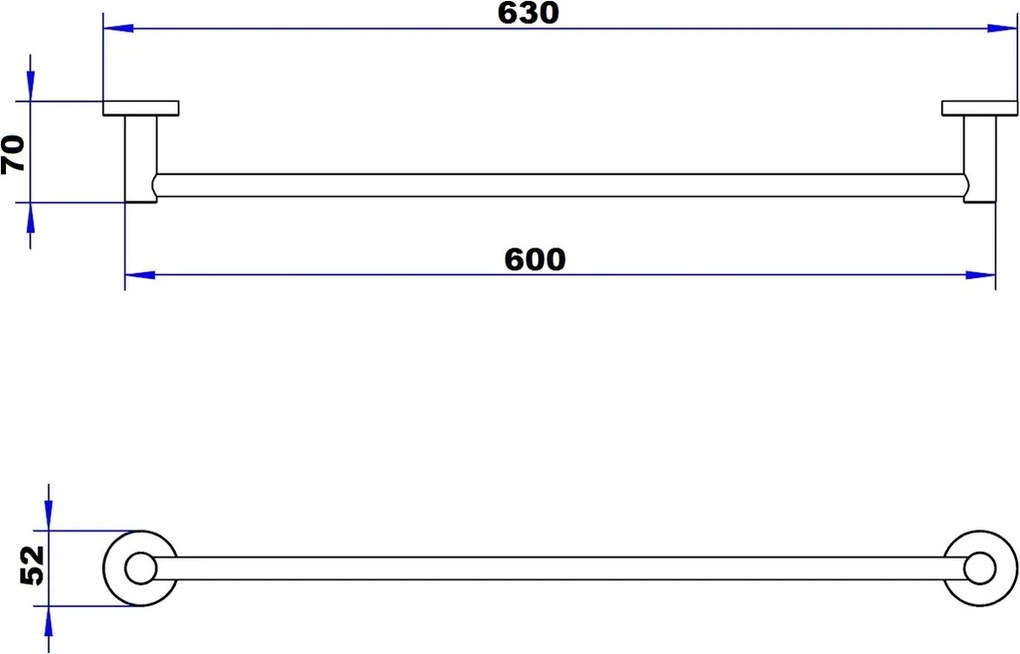 Plieger Vigo handdoekhouder 60cm chroom