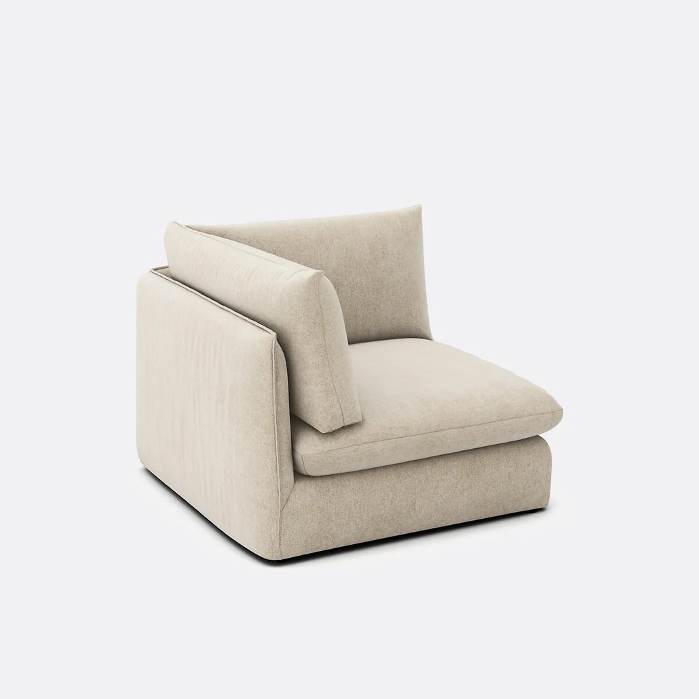 Hoekelement voor modulaire bank, in gemêleerd polyester, Malo