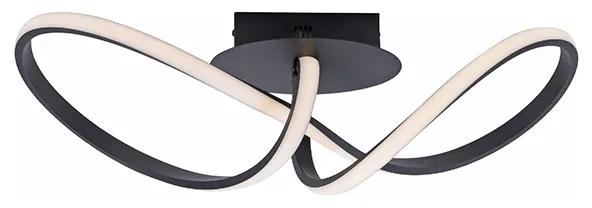 Plafondlamp zwart 61 cm 3-staps dimbaar incl. LED - Viola Due Design Binnenverlichting Lamp