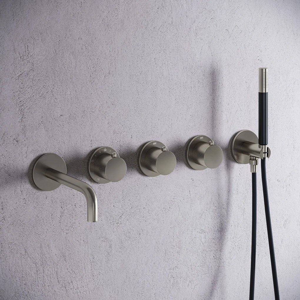 Saniclear Plus Stripes Pro inbouw badkraan met 20cm uitloop RVS