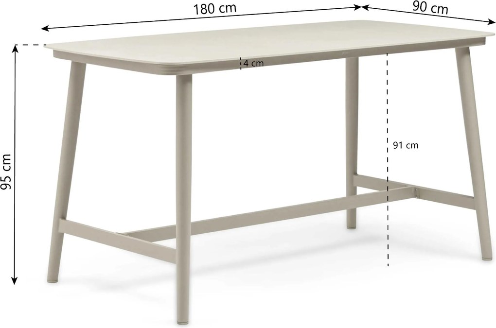 Tuinset 4 personen 180 cm Rope Zand/Beige Coco Alto/Sienta