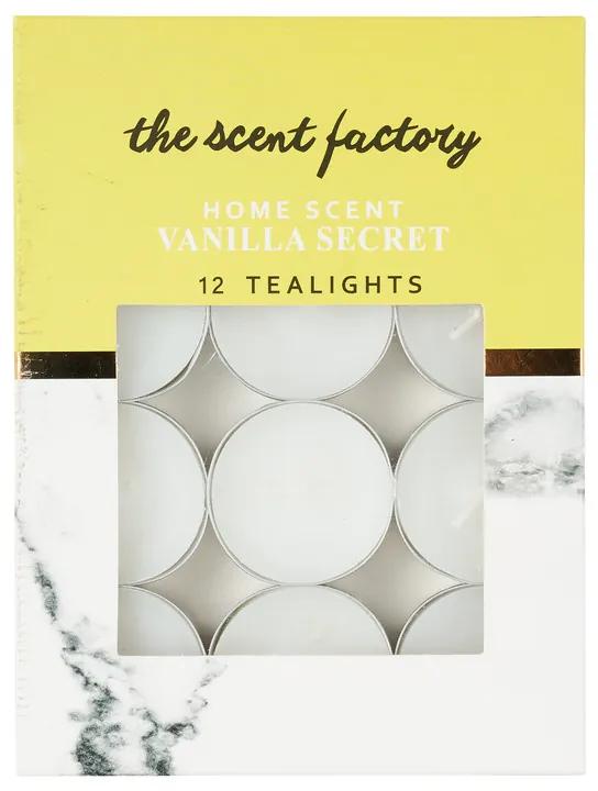 Home scent theelicht met geur - Vanilla Secret - set van 12