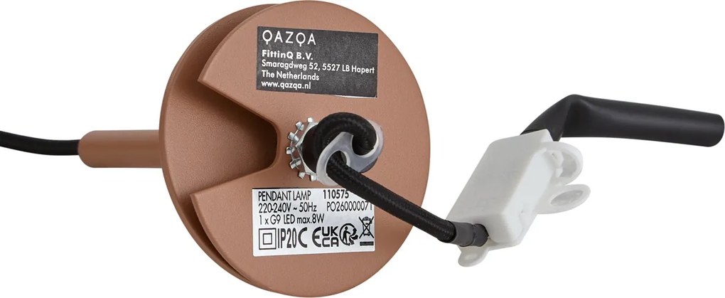 Moderne hanglamp mokka met ingebouwde plafondplaat - Chuba