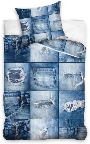 Dekbedovertrek jeans jeansblauw 140 x 200 cm