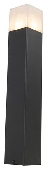 Staande buitenlamp zwart met opaal witte kap 50 cm - Denmark