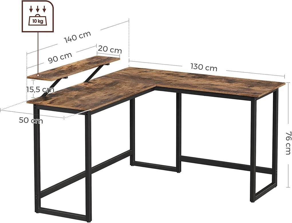 Hoekbureau Ludo met monitorstandaard | BOSTIC