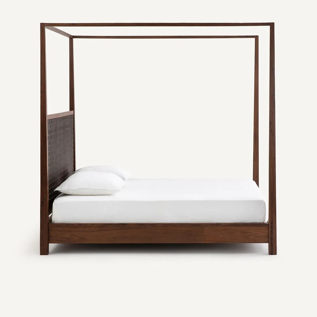 Hemelbed, massief notenhout, notenhoutfineer, Gilmour