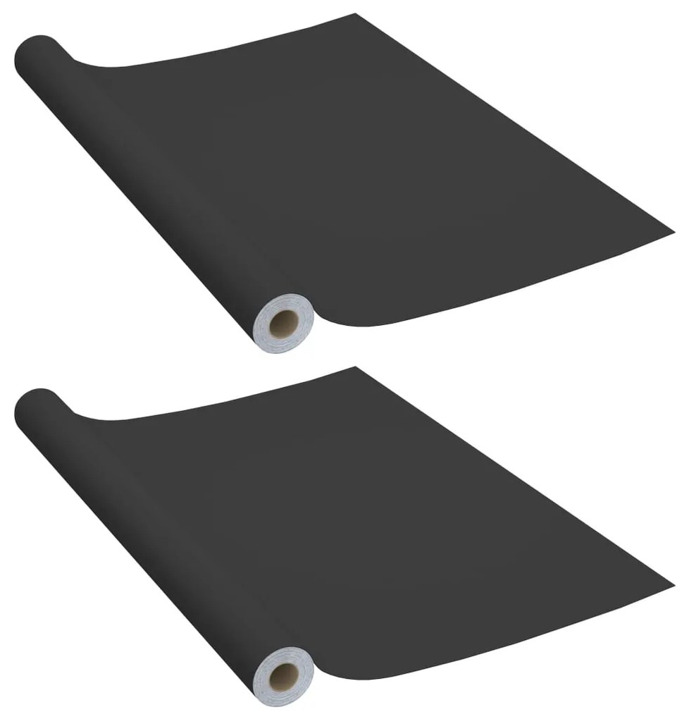 vidaXL Meubelfolies zelfklevend 2 st 500x90 cm PVC zwart