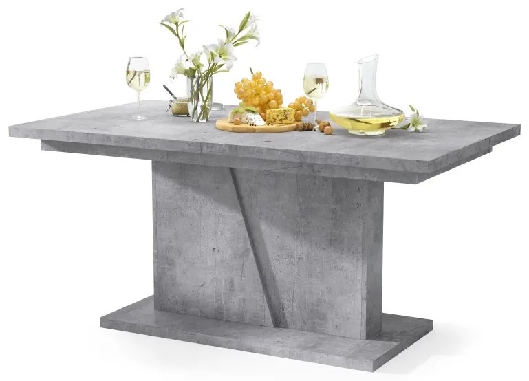 NOBLE NOIR Beton Millenium – uitschuifbare tafel tot 218 cm, voor 8, 10 personen.