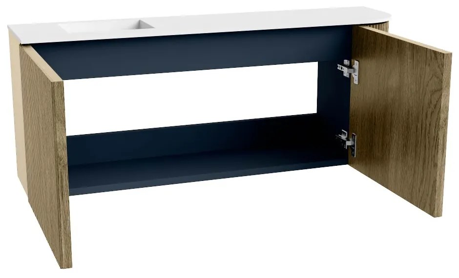 Mondiaz Joya 100cm toiletmeubel ronding rechts dusk met wastafel faye links zonder kraangat talc