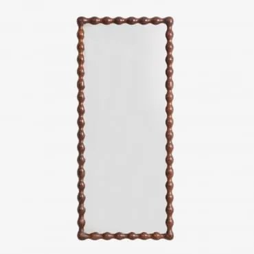 Rechthoekige Wandspiegel Van Mangohout Tessaia Donker Handvat Hout & 75 X 185 Cm - Sklum