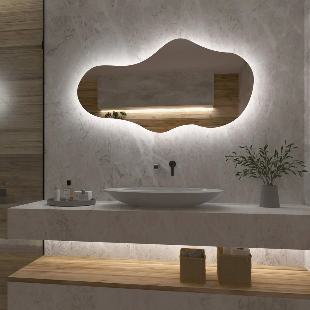 Wolkvormige spiegel met LED-verlichting G2