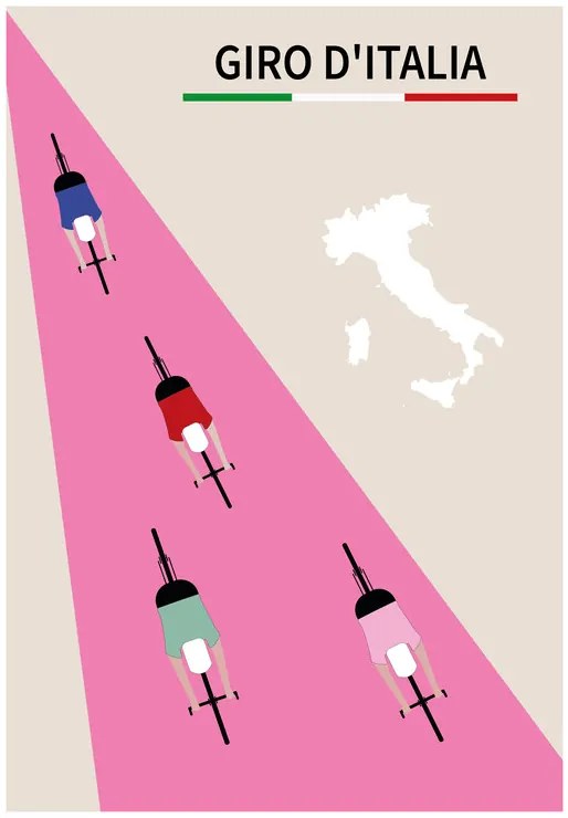 Ilustratie Giro d Italia, Poster Paperago