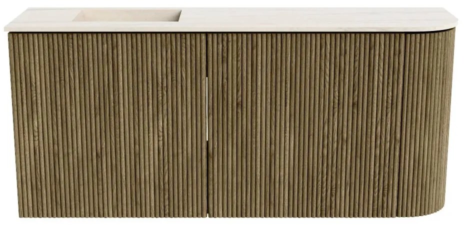 Mondiaz Joya DLux 90cm toiletmeubel ronding rechts dusk met wastafel faye links zonder kraangat meli
