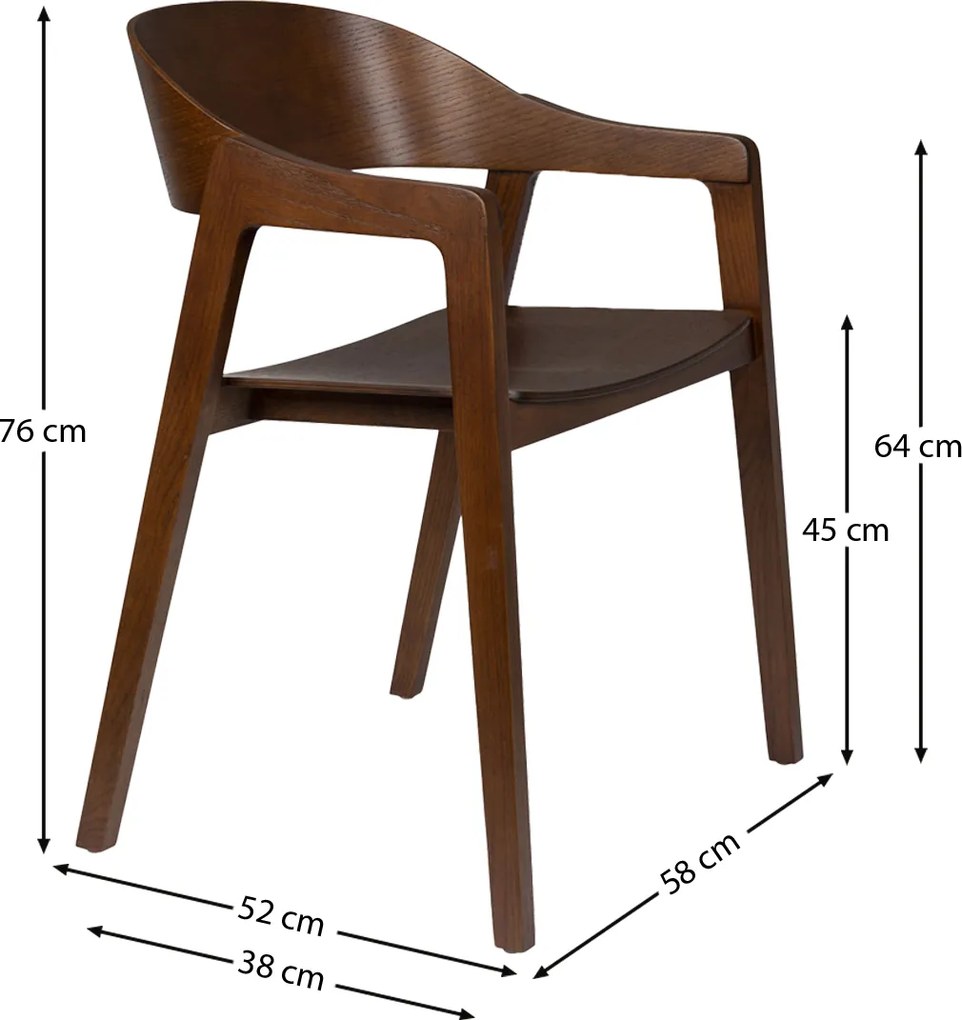 Stoel Van Gebogen Hout Walnoot