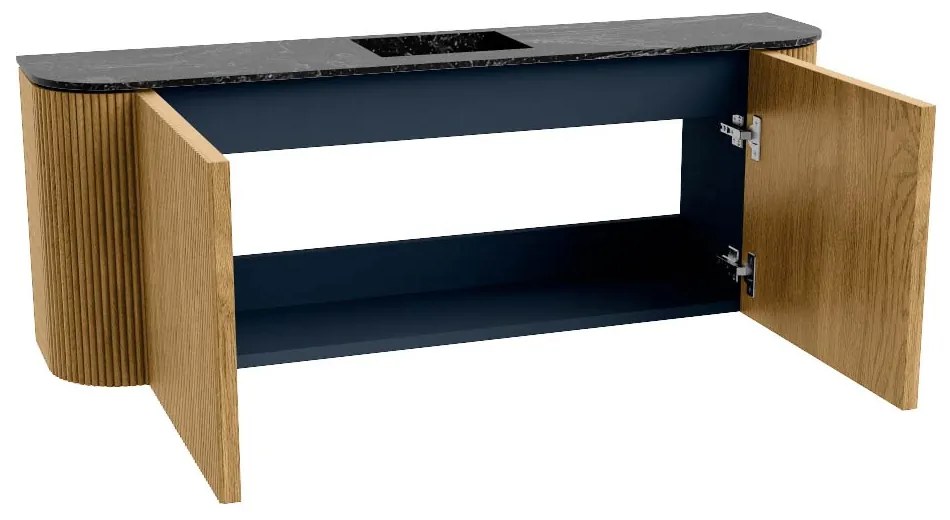 Mondiaz Joya DLux 115cm toiletmeubel ronding links/rechts oak met wastafel faye midden zonder kraangat lava
