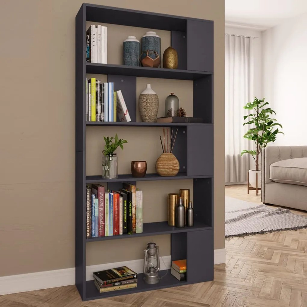 vidaXL Boekenkast/kamerscherm 80x24x159 cm bewerkt hout grijs