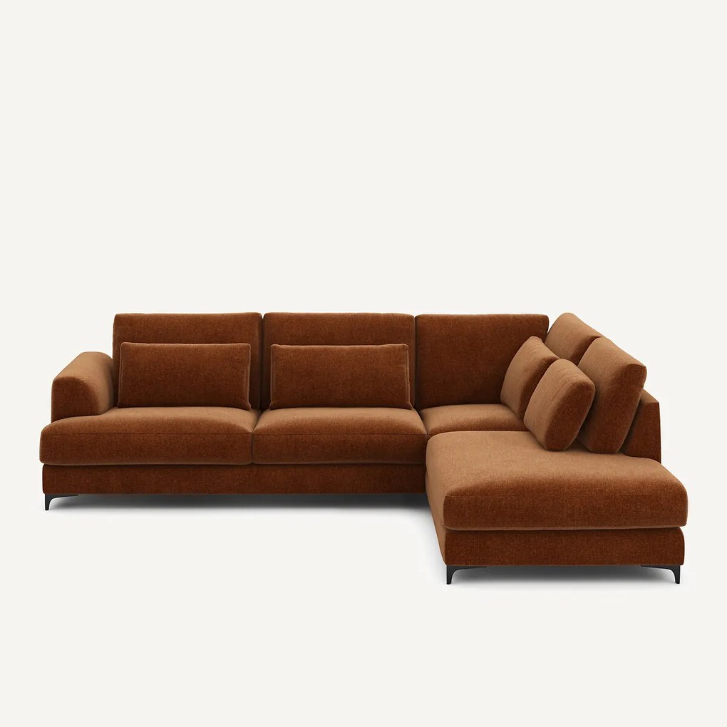 Omvormbare hoekbank rechts in chenille fluweel, Marsile