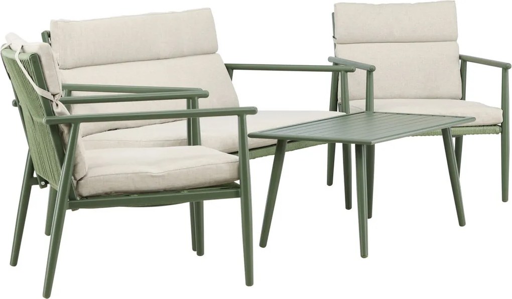 The Outsider Stoel-bank-tafel-loungeset-mees-groen/beige-the-outsider