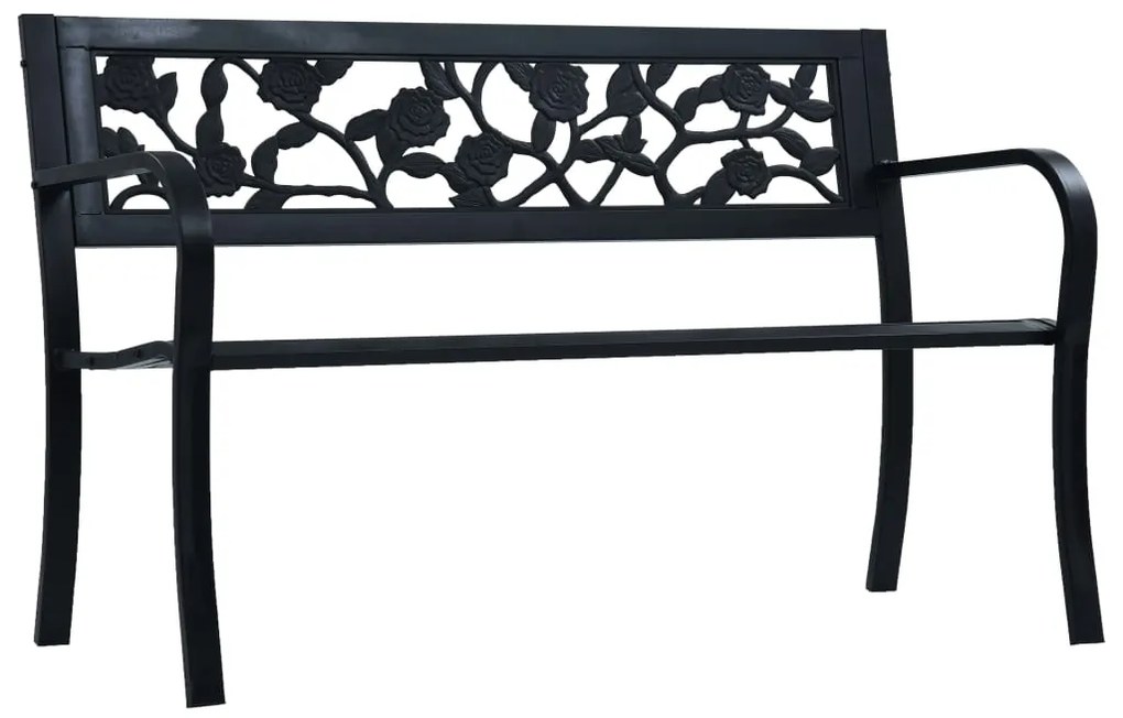 vidaXL Tuinbank 125 cm staal zwart