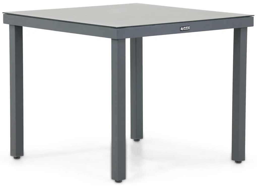 Dining Tuintafel vierkant 90 x 90 cm Aluminium/HPL Grijs Porto