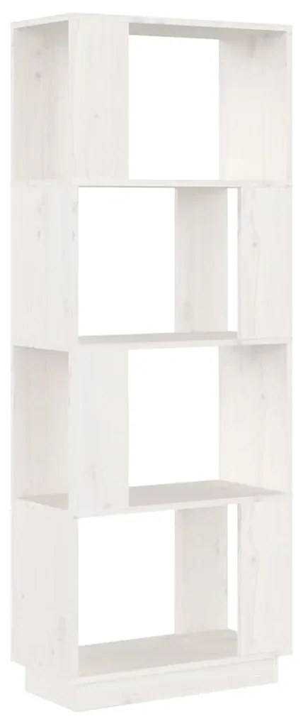 vidaXL Boekenkast/kamerscherm 51x25x132 cm massief grenenhout wit