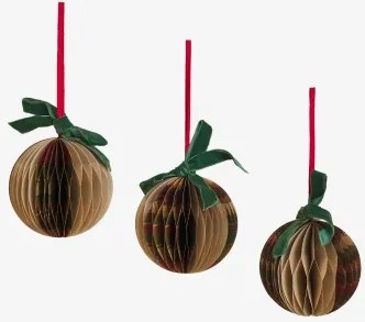 Pack Van 3 Kerstversieringen Van Papier Luvia Groen – Intens Olijf - Sklum