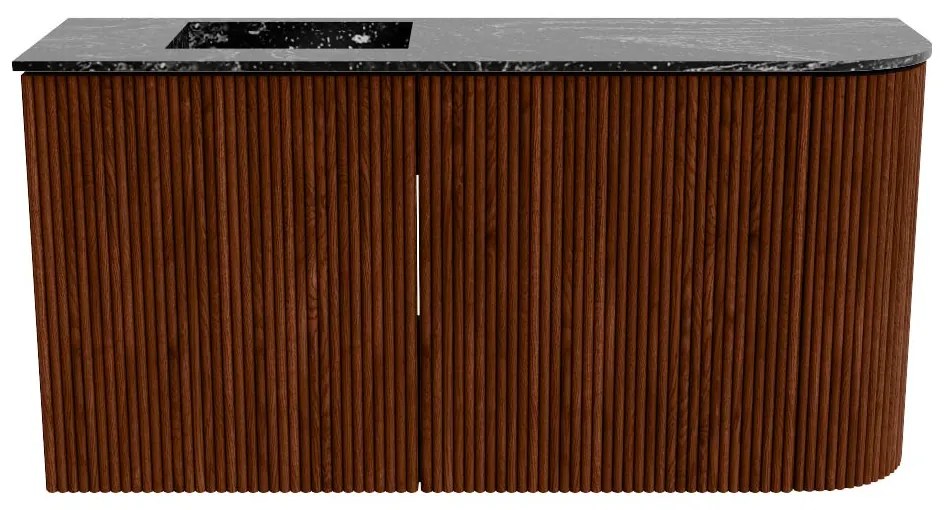 Mondiaz Joya DLux 80cm toiletmeubel ronding rechts ruby met wastafel faye links 1 kraangat lava