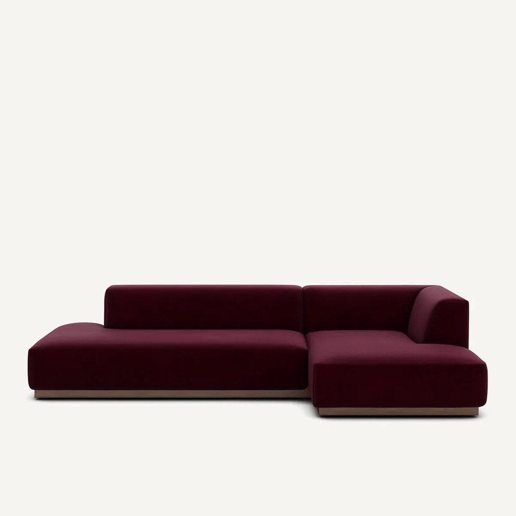 Rechter hoekbank XL in fluweel, Jacopo