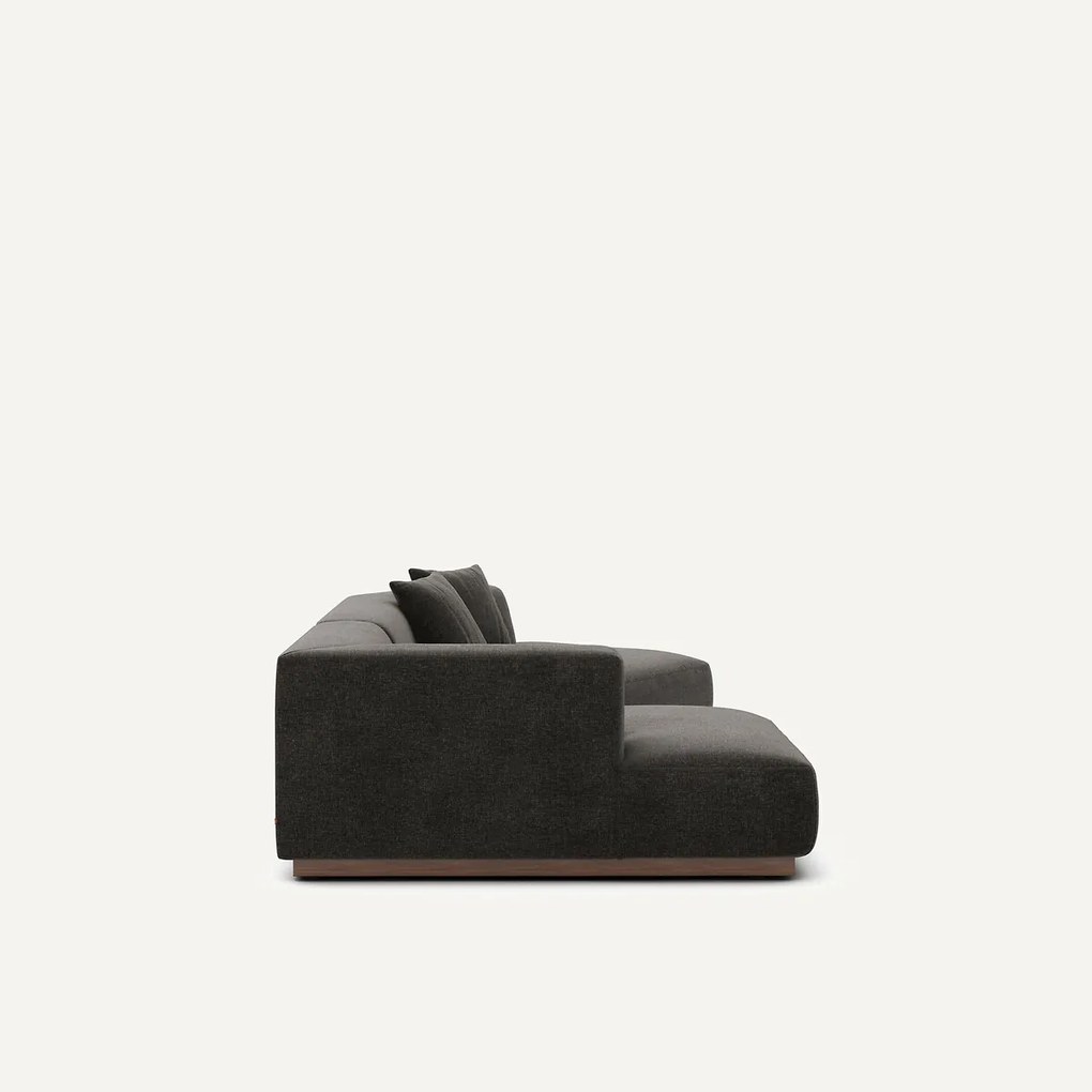 Open hoekbank in chenille fluweel, Jacopo