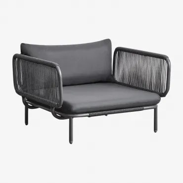 Robuust Modulaire Tuinbankfauteuil Grijs – Grafiet - Sklum