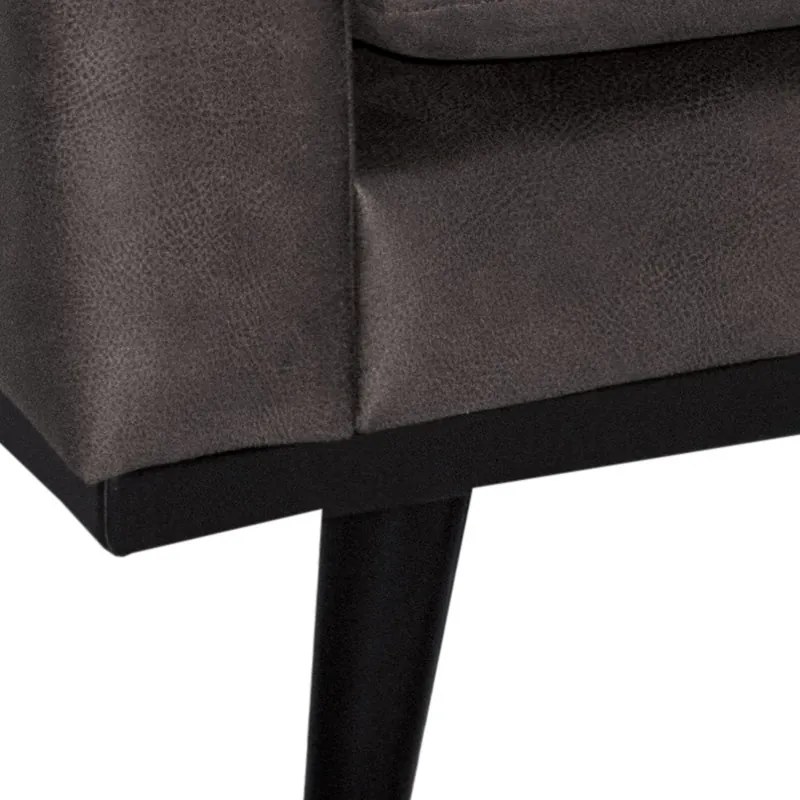 Loungebank Odissi chaise longue links - leer Kentucky antraciet 01 - 1,60 x 2,58 mtr breed