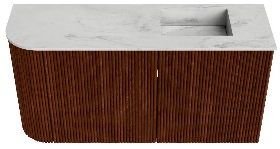 Mondiaz Joya DLux 80cm toiletmeubel ronding links ruby met wastafel faye rechts zonder kraangat opalo