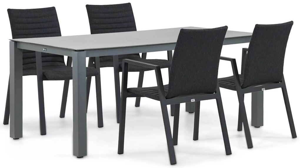 Tuinset 4 personen 180 cm Aluminium/textileen Grijs Osmen Joliet/Yoko