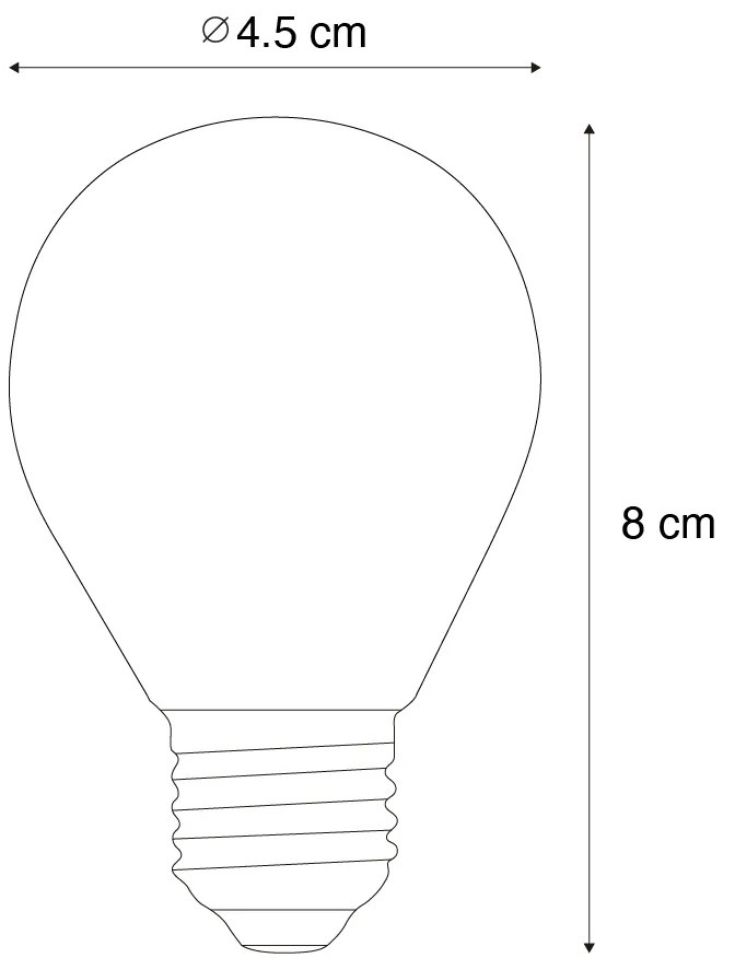 Set van 5 E27 dimbare LED lampen P45 helder glas 3W 350 lm 2200K