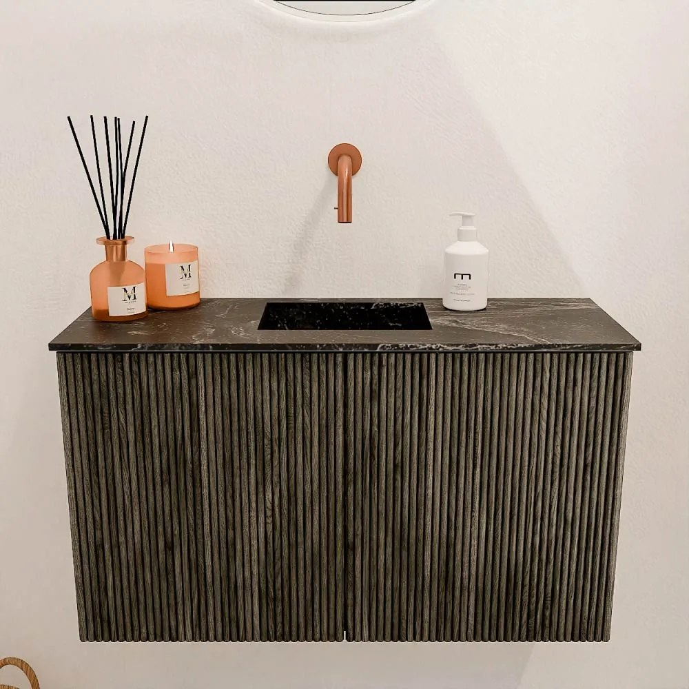 Mondiaz Joya DLux 70cm toiletmeubel shadow met wastafel faye midden zonder kraangat lava