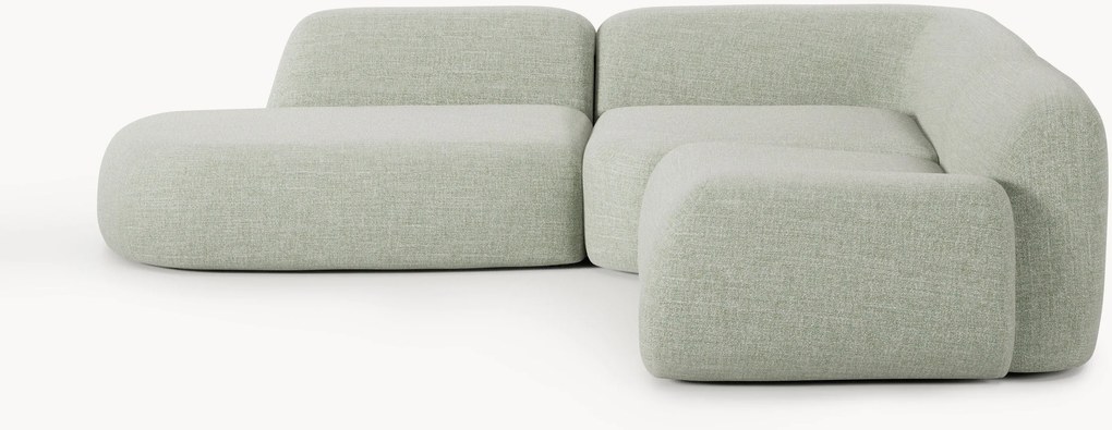 Modulaire bouclé hoekbank Wolke (4-zits) met chaise longue