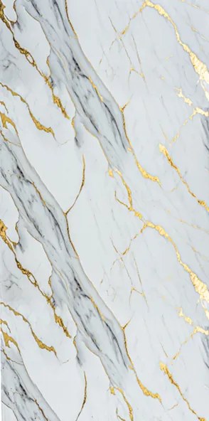 PVC Marmer Paneel White Gold Glans 260x122x0,3cm
