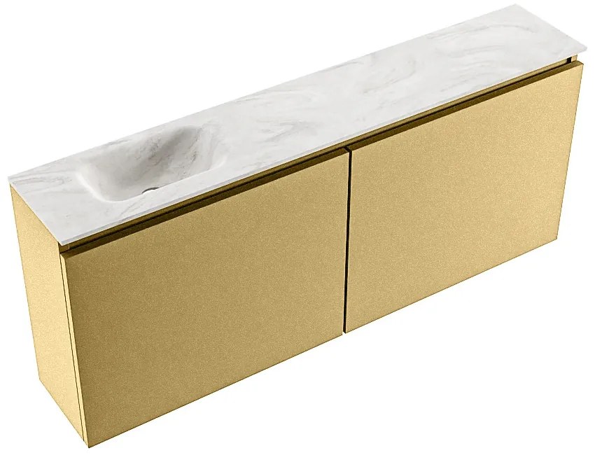 Mondiaz Ture DLux toiletmeubel 120cm oro met wastafel ostra links met kraangat