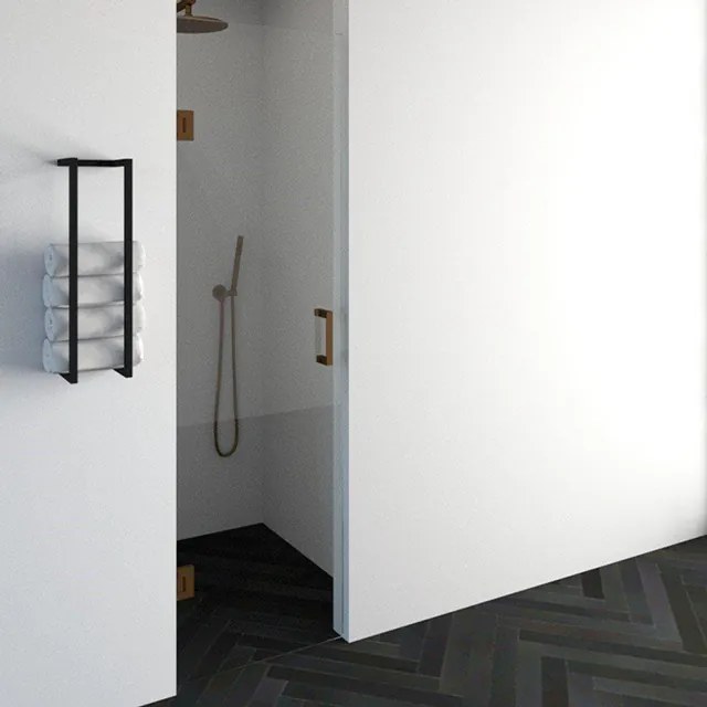 BRAUER Void nisdeur helder glas 60x200 omkeerbaar incl. glascoating PVD koper geborsteld GS-VON1H60200GK