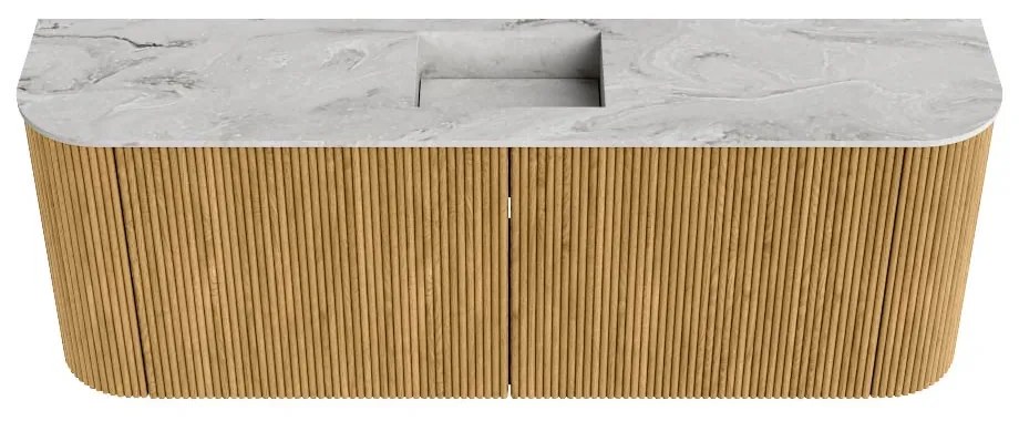 Mondiaz Joya DLux 115cm toiletmeubel ronding links/rechts oak met wastafel faye midden 1 kraangat glace