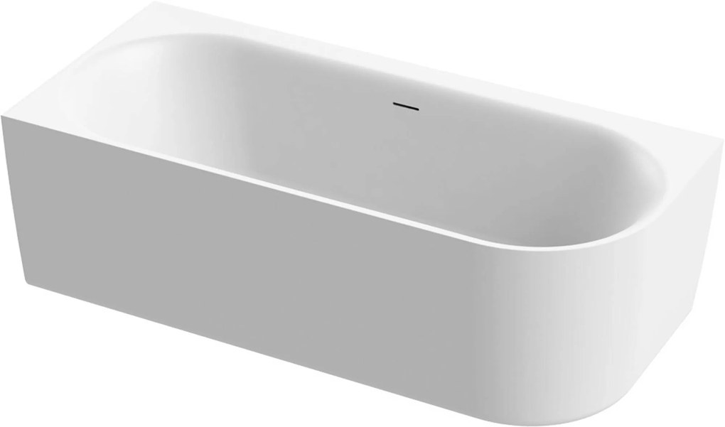 Ben Vana half vrijstaand hoekbad met hoek links 180x80cm mat wit incl. afvoer met overloop
