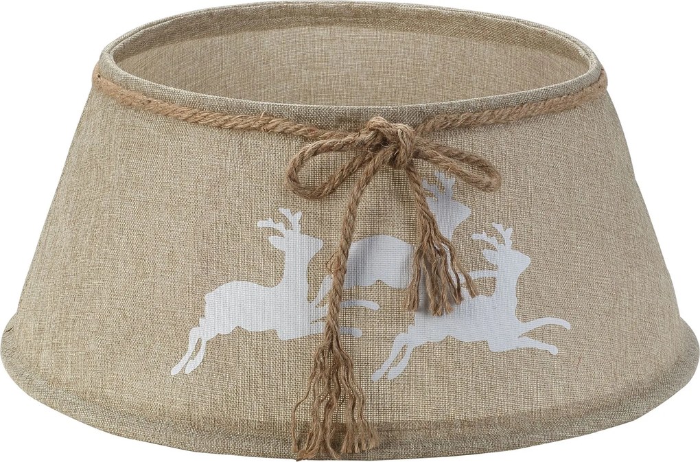 Famiflora kerstboomvoet hoes Grijs met Rendieren - Diameter 56 x 25 cm (boven diameter 38,5 cm) – Stijlvolle Kerstdecoratie – Afdekkap voor Voet of Emmer