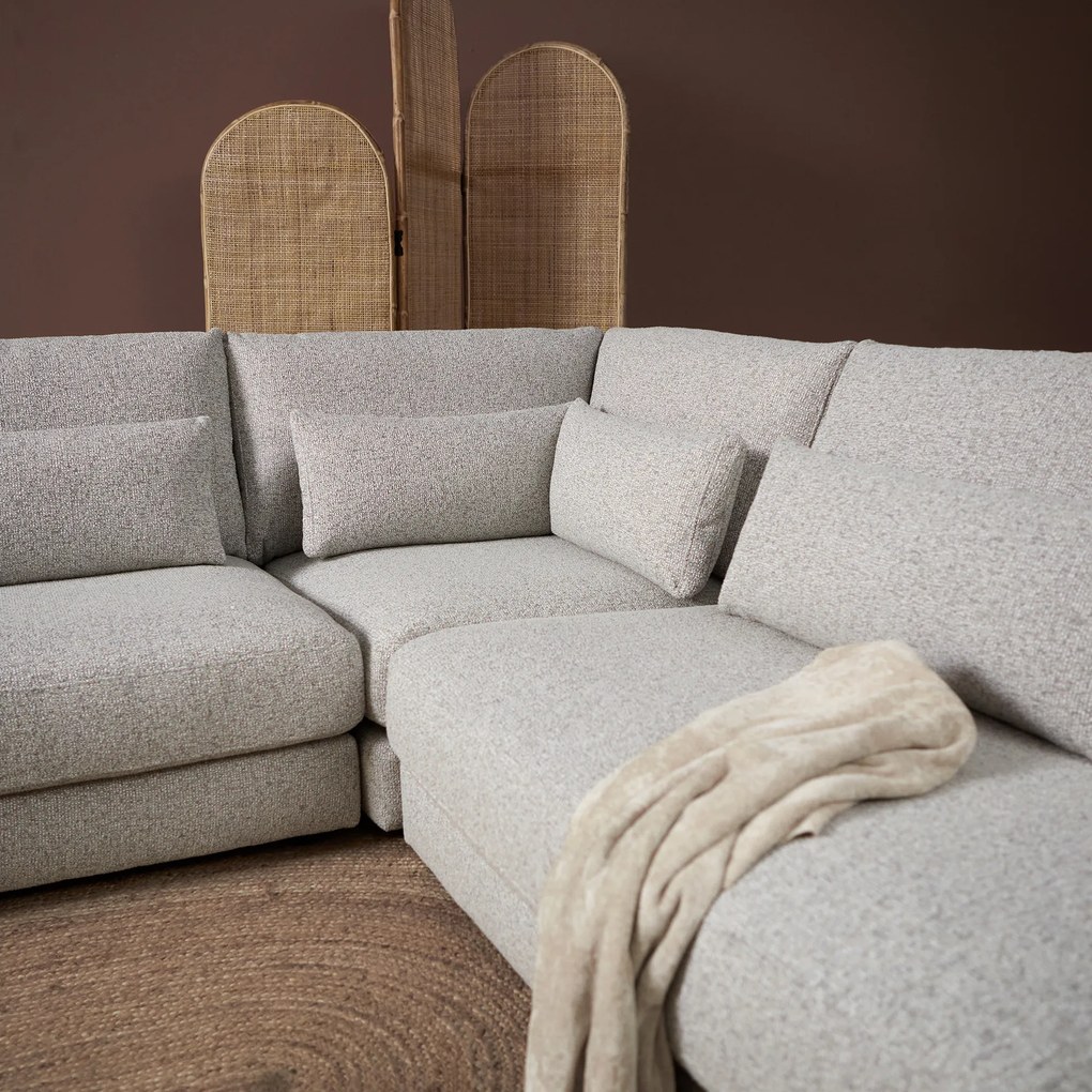 PEPP Interiors Como Grote Hoekbank Met Ottoman Rechts Grijs Mix Puente 09