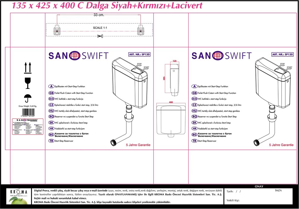 Badstuber Sanoswift stortbak hangend reservoir start stop