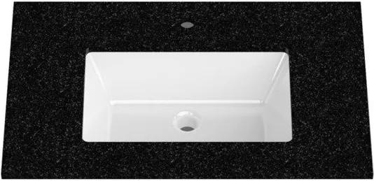 Bruynzeel Miko Keramische wastafel met granieten blad 81x2x51cm 81x51 cm 1 kraangat zwart/wit 224933