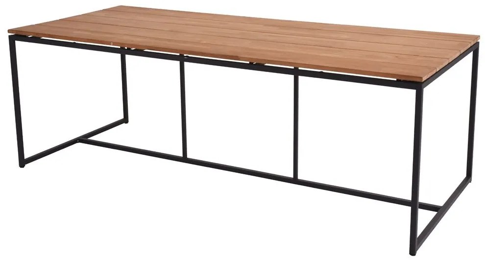 4 Seasons Outdoor Quatro tafel antraciet met teak blad 220 cm SALE  Tuintafel    houtkleur weerbestendig