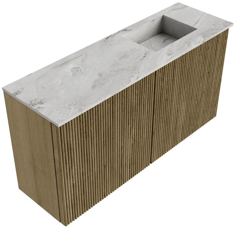 Mondiaz Joya DLux 80cm toiletmeubel dusk met wastafel faye rechts zonder kraangat glace